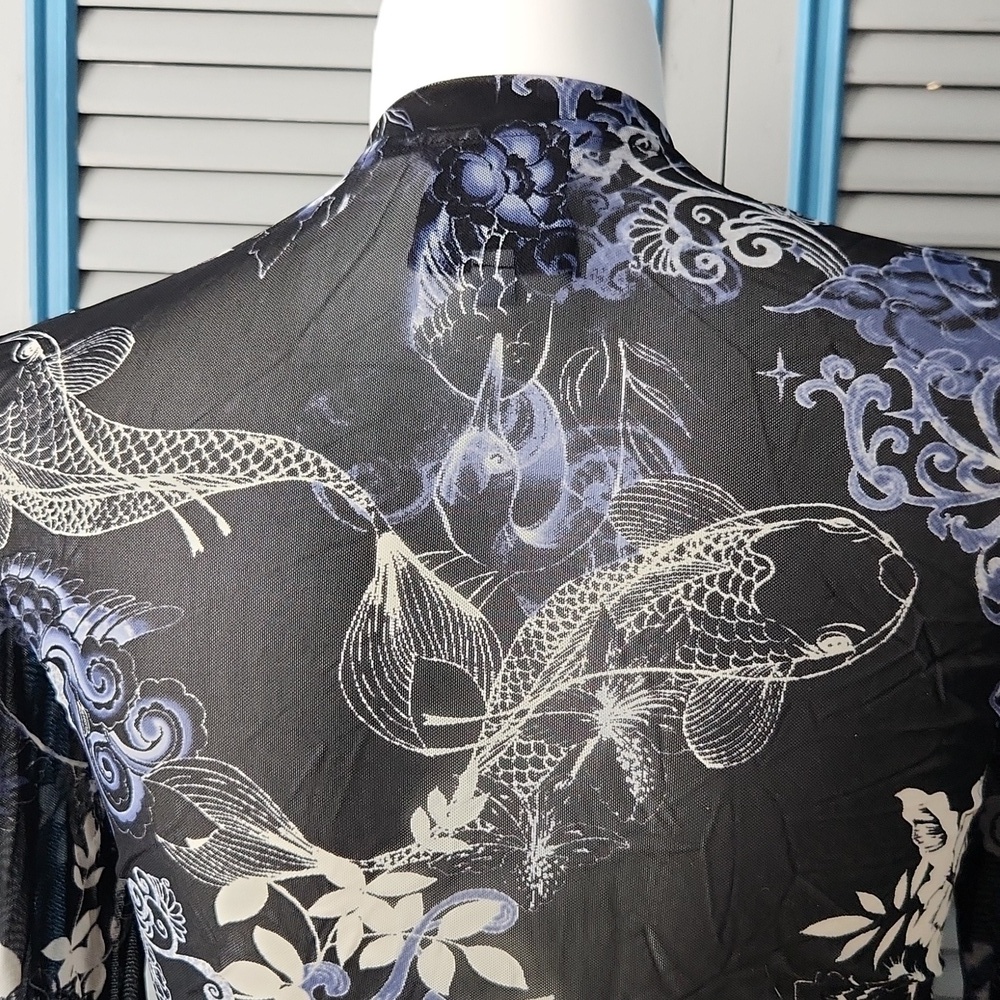 Johnny Was Jade Sheer Floral Print Top - Picture 10 of 13